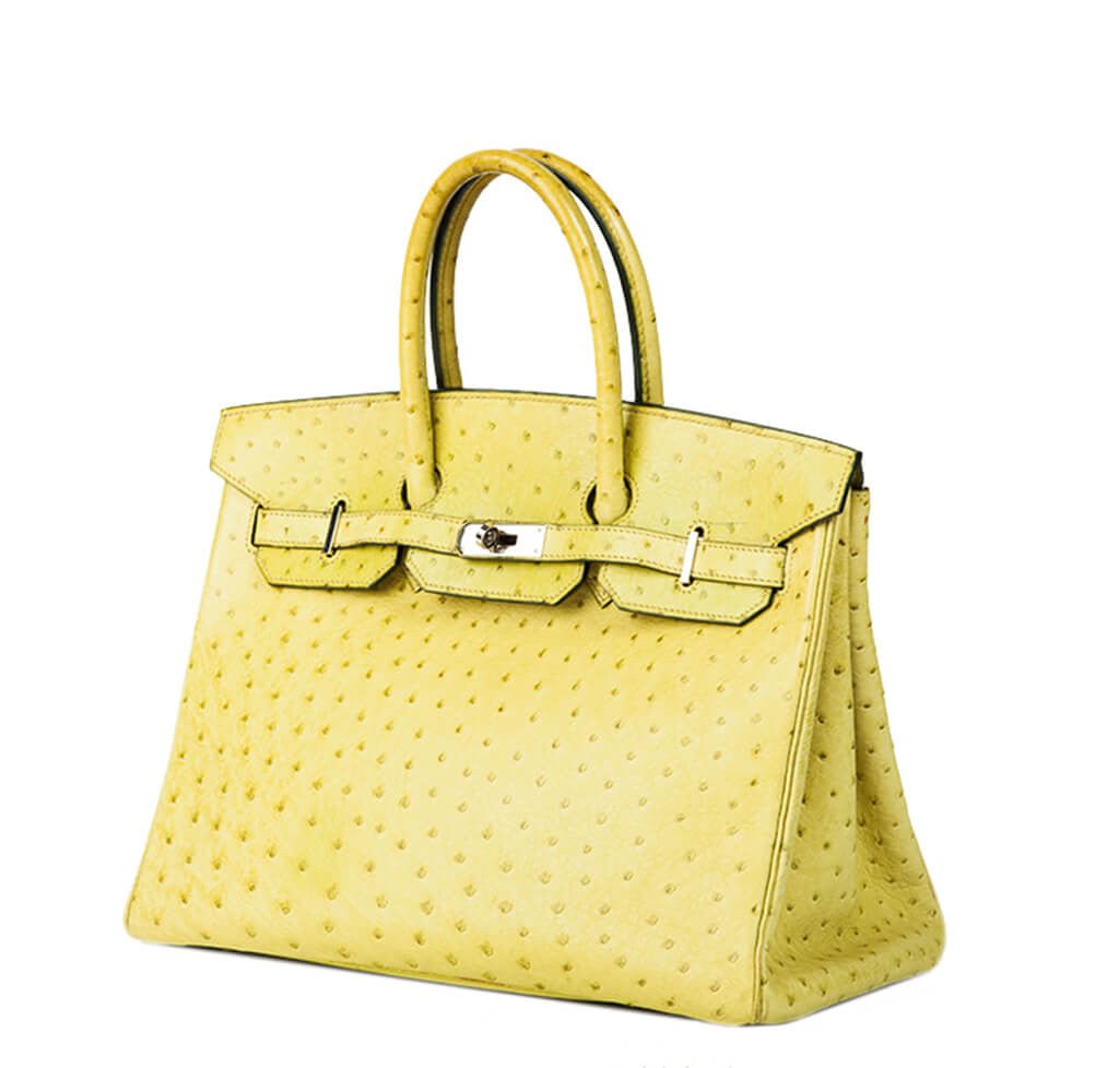 Hermès Ostrich Birkin 35 Vert Anis Bag - Crowned Bag