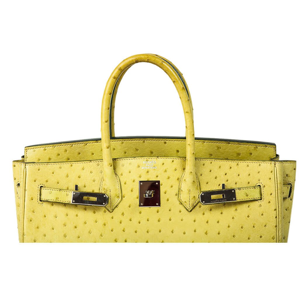 Hermès Ostrich Birkin 35 Vert Anis Bag - Crowned Bag