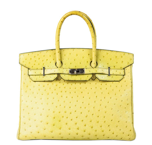 Hermès Ostrich Birkin 35 Vert Anis Bag - Crowned Bag