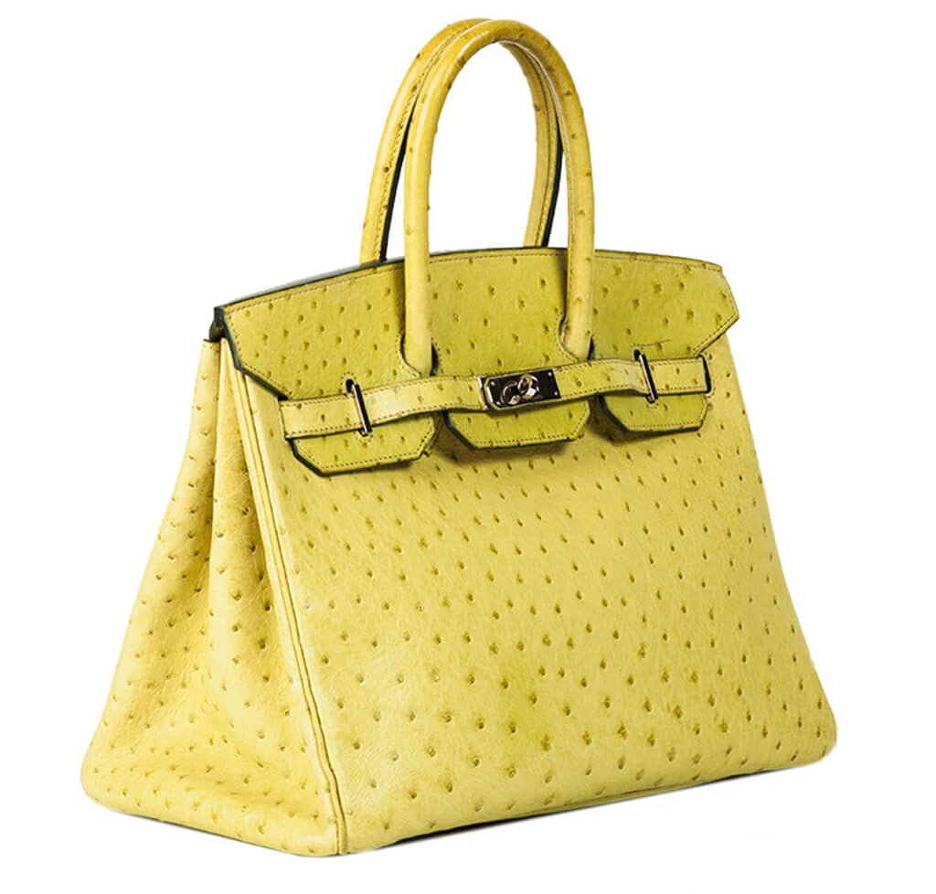Hermès Ostrich Birkin 35 Vert Anis Bag - Crowned Bag