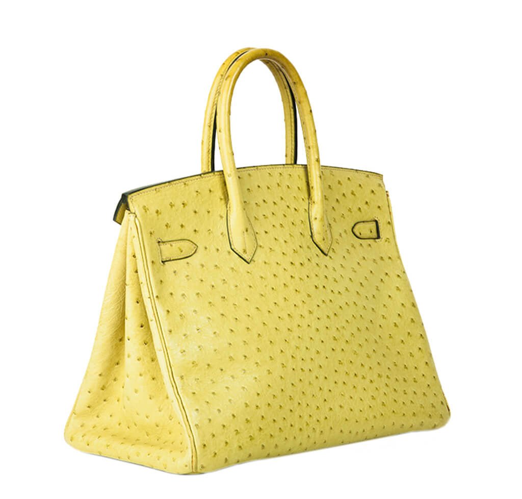 Hermès Ostrich Birkin 35 Vert Anis Bag - Crowned Bag