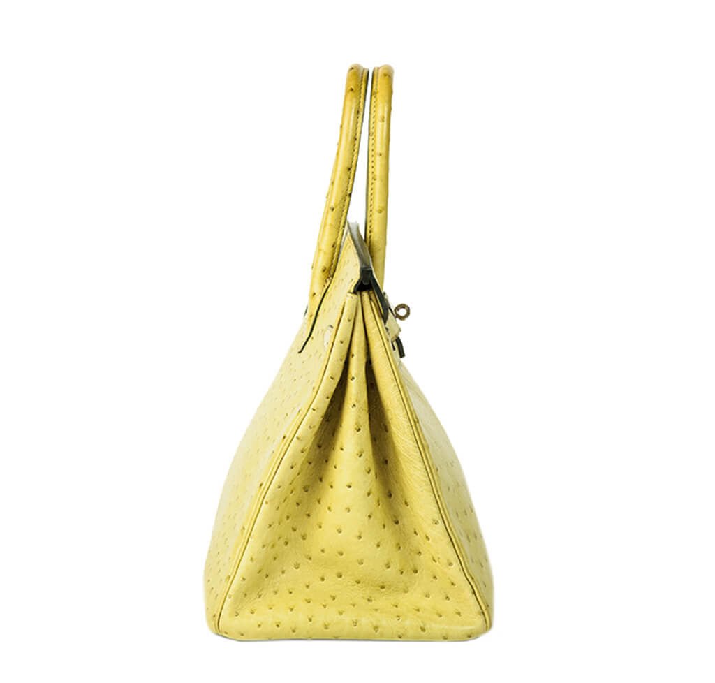 Hermès Ostrich Birkin 35 Vert Anis Bag - Crowned Bag