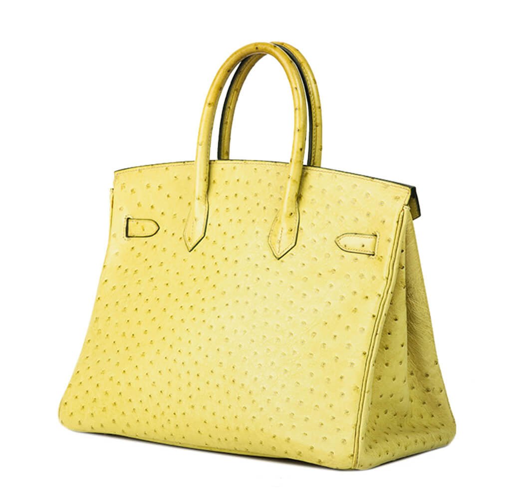 Hermès Ostrich Birkin 35 Vert Anis Bag - Crowned Bag