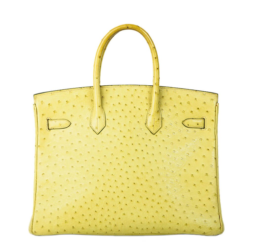 Hermès Ostrich Birkin 35 Vert Anis Bag - Crowned Bag