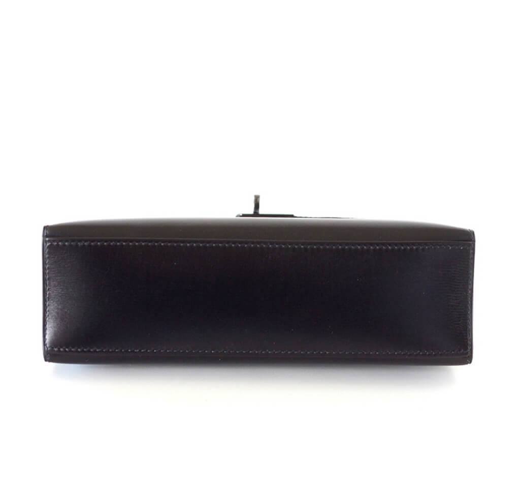 Hermès Pochette Kelly Black Special Order Bag - Crowned Bag