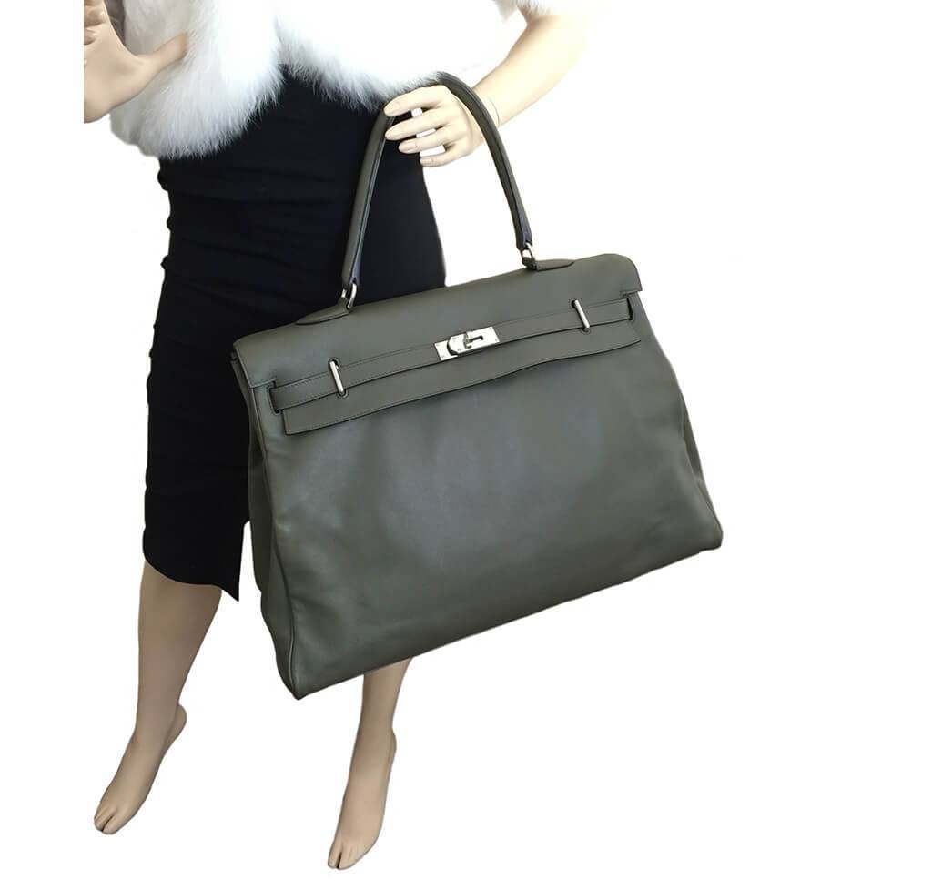 Hermès Travel Bag Kelly 50cm Vert de Gris - Crowned Bag