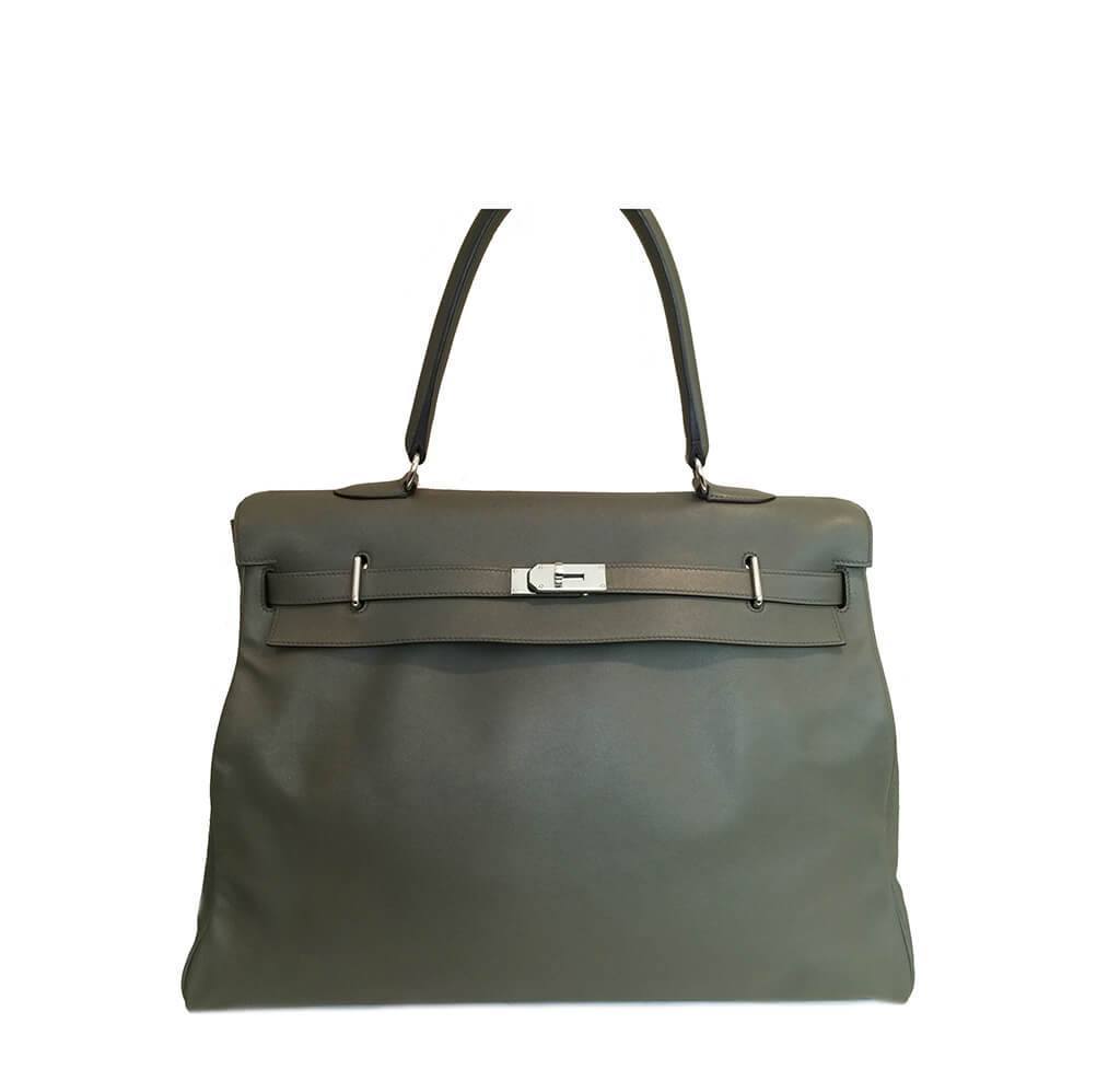 Hermès Travel Bag Kelly 50cm Vert de Gris - Crowned Bag