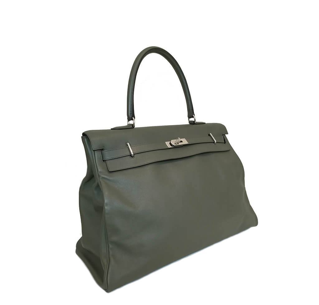 Hermès Travel Bag Kelly 50cm Vert de Gris - Crowned Bag