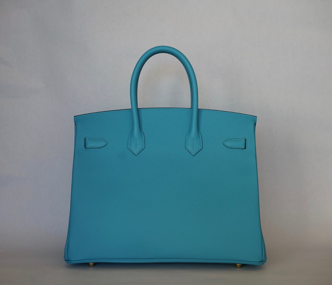 Hermès |Turquoise Birkin with Gold Hardware | 35 Crowned Bag