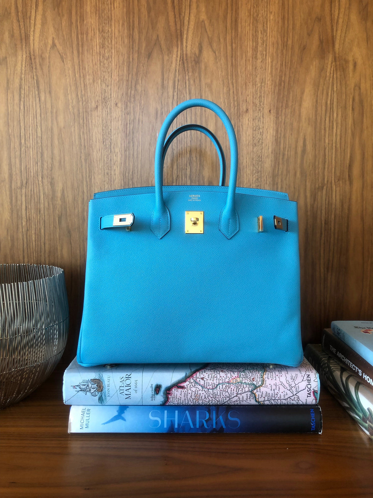 Hermès |Turquoise Birkin with Gold Hardware | 35 Crowned Bag