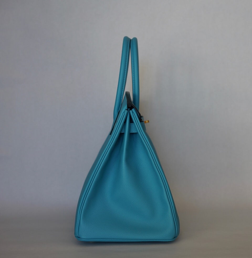 Hermès |Turquoise Birkin with Gold Hardware | 35 Crowned Bag