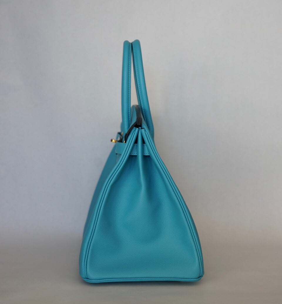 Hermès |Turquoise Birkin with Gold Hardware | 35 Crowned Bag