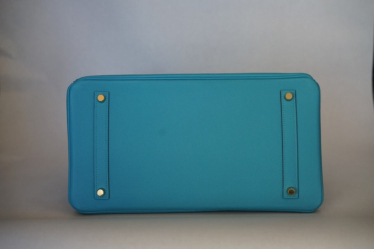 Hermès |Turquoise Birkin with Gold Hardware | 35 Crowned Bag