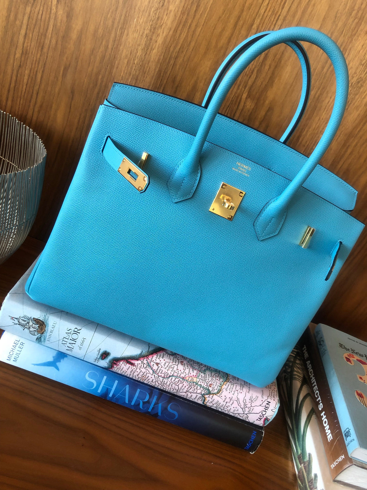 Hermès |Turquoise Birkin with Gold Hardware | 35 Crowned Bag