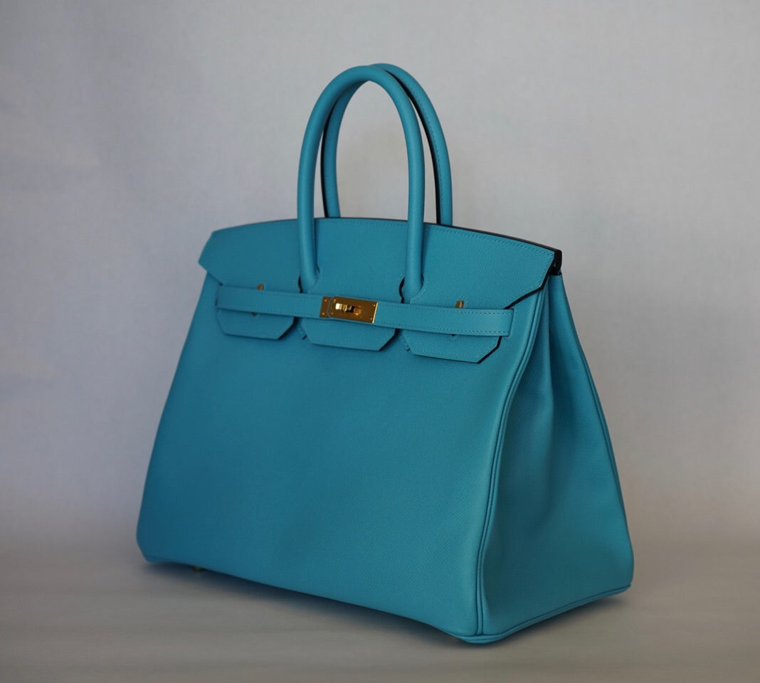 Hermès |Turquoise Birkin with Gold Hardware | 35 Crowned Bag