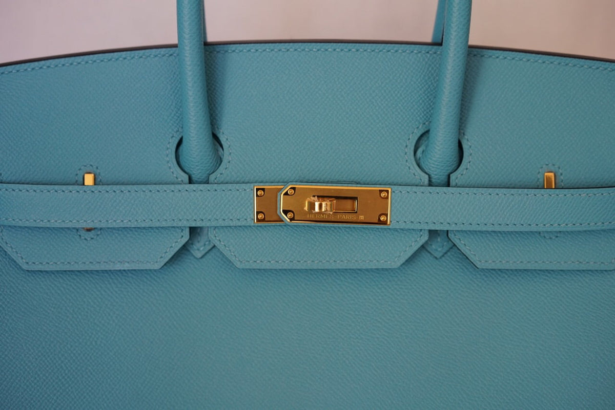 Hermès |Turquoise Birkin with Gold Hardware | 35 Crowned Bag