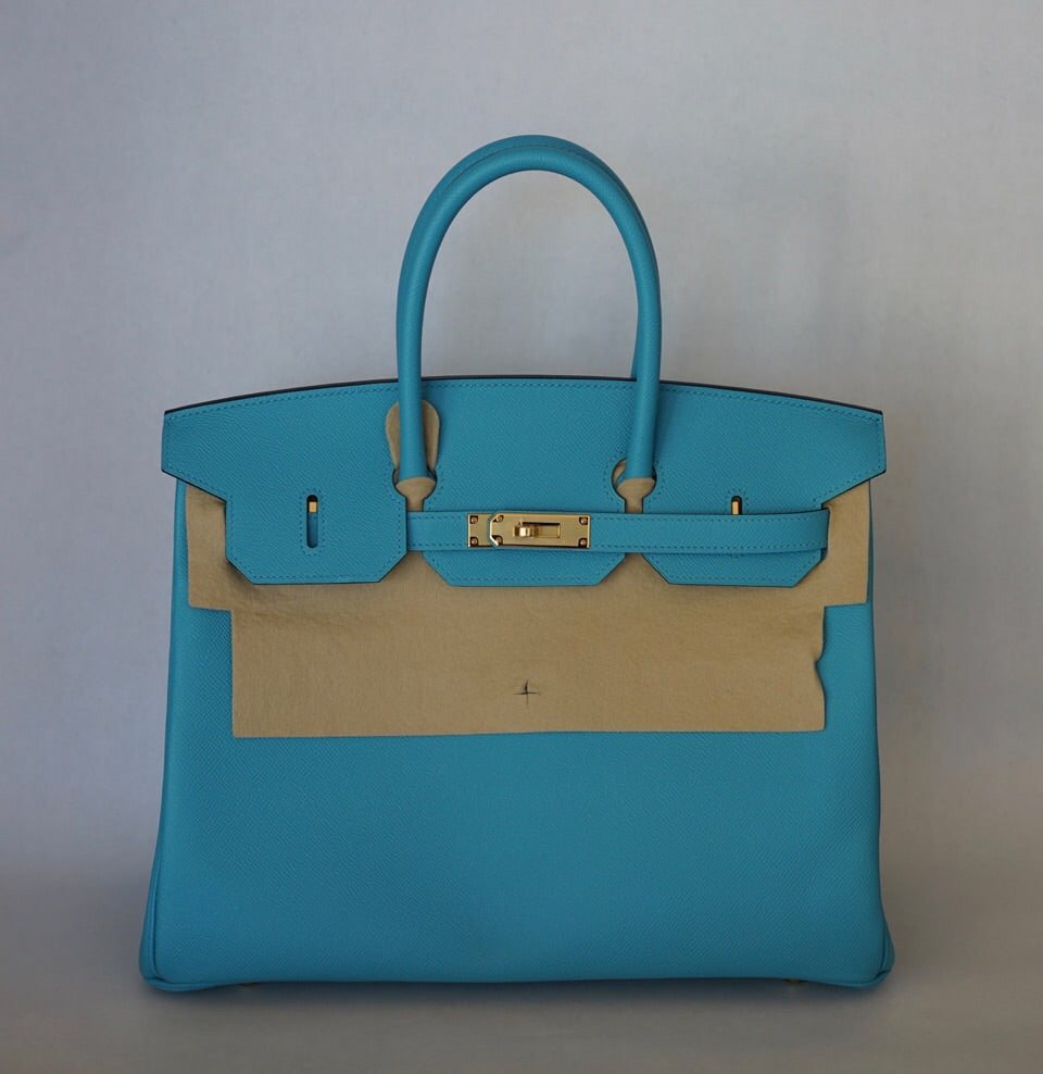 Hermès |Turquoise Birkin with Gold Hardware | 35 Crowned Bag