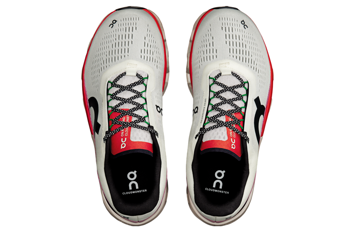 On Running Men's Cloudmonster 2 Shoes - Ivory / Silver On Running