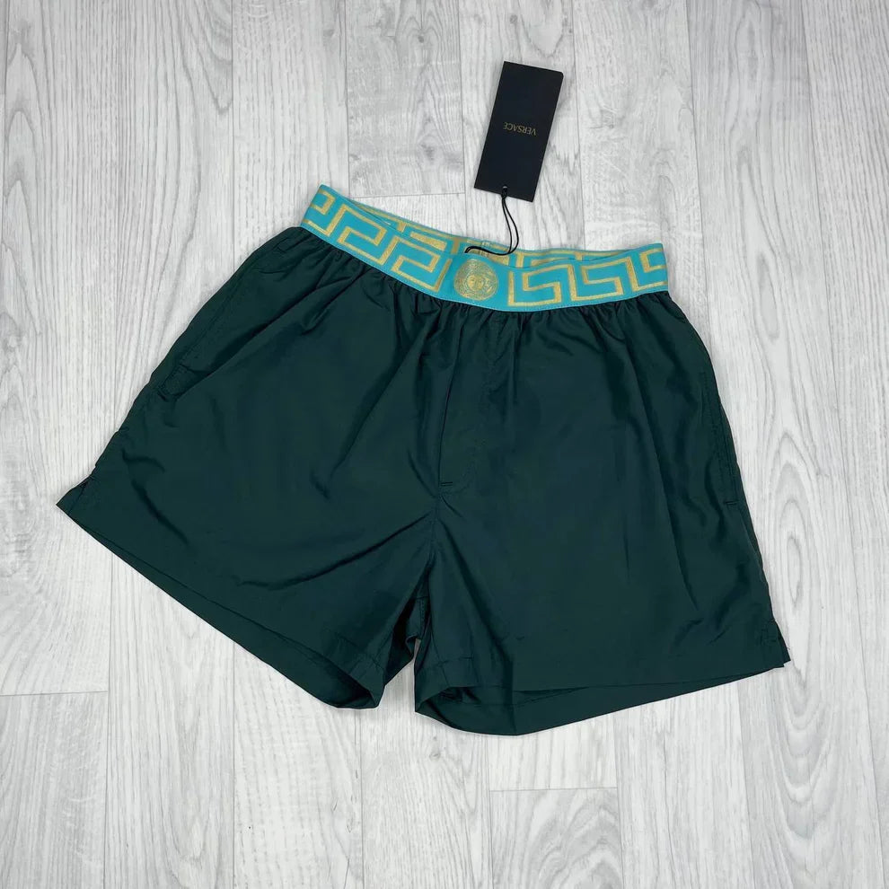 Versace Greca Border Swim Shorts Set Green Men's Reps Sale UK Best Quality AAA Replica