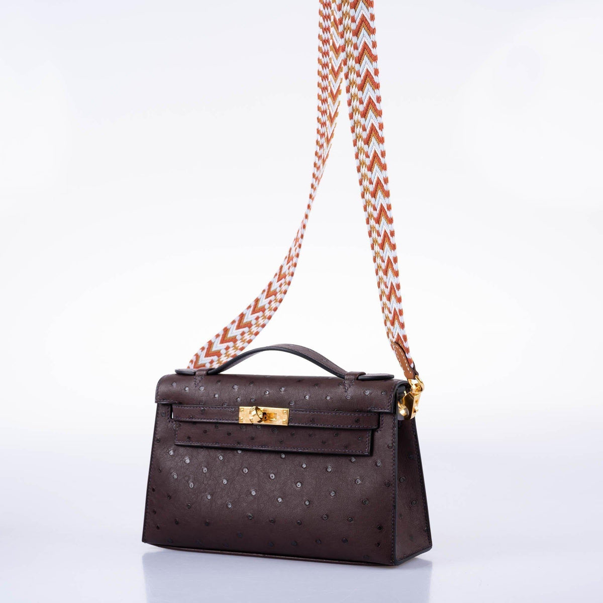 Hermes Kelly Pochette Rouge Sellier Gold Hardware - 2021 Z Stamp Woman Hermes