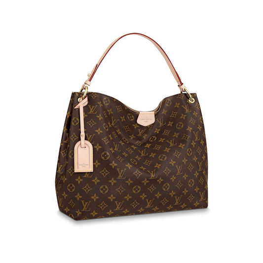 Louis Vuitton Graceful MM Monogram Beige Hobo Bag