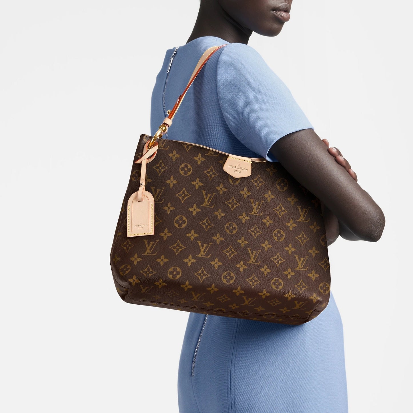Louis Vuitton Graceful MM Monogram Beige Hobo Bag