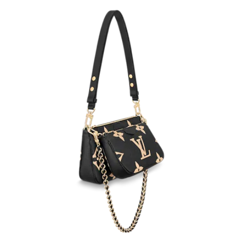 Louis Vuitton Multi Pochette Accessoires Black Cream Empreinte
