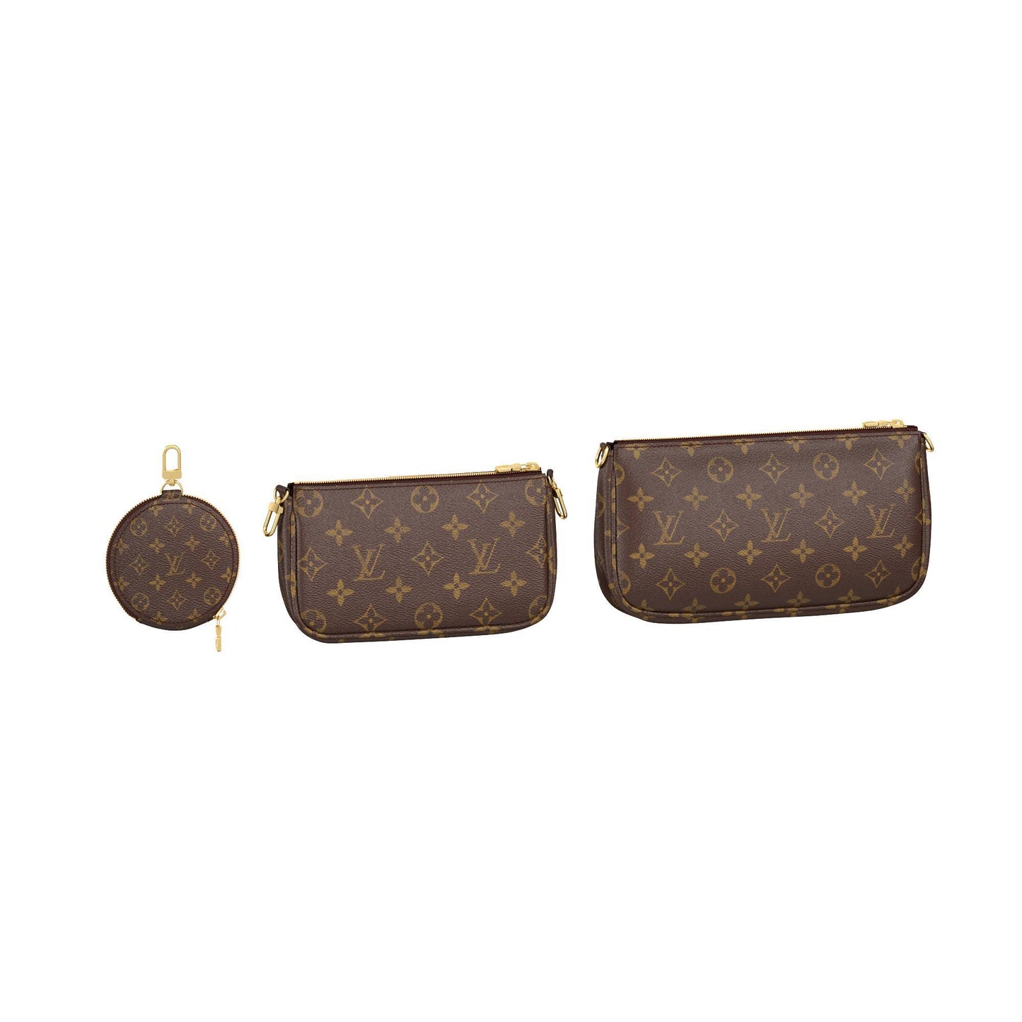 Louis Vuitton Multi Pochette Accessoires Monogram with Khaki Strap