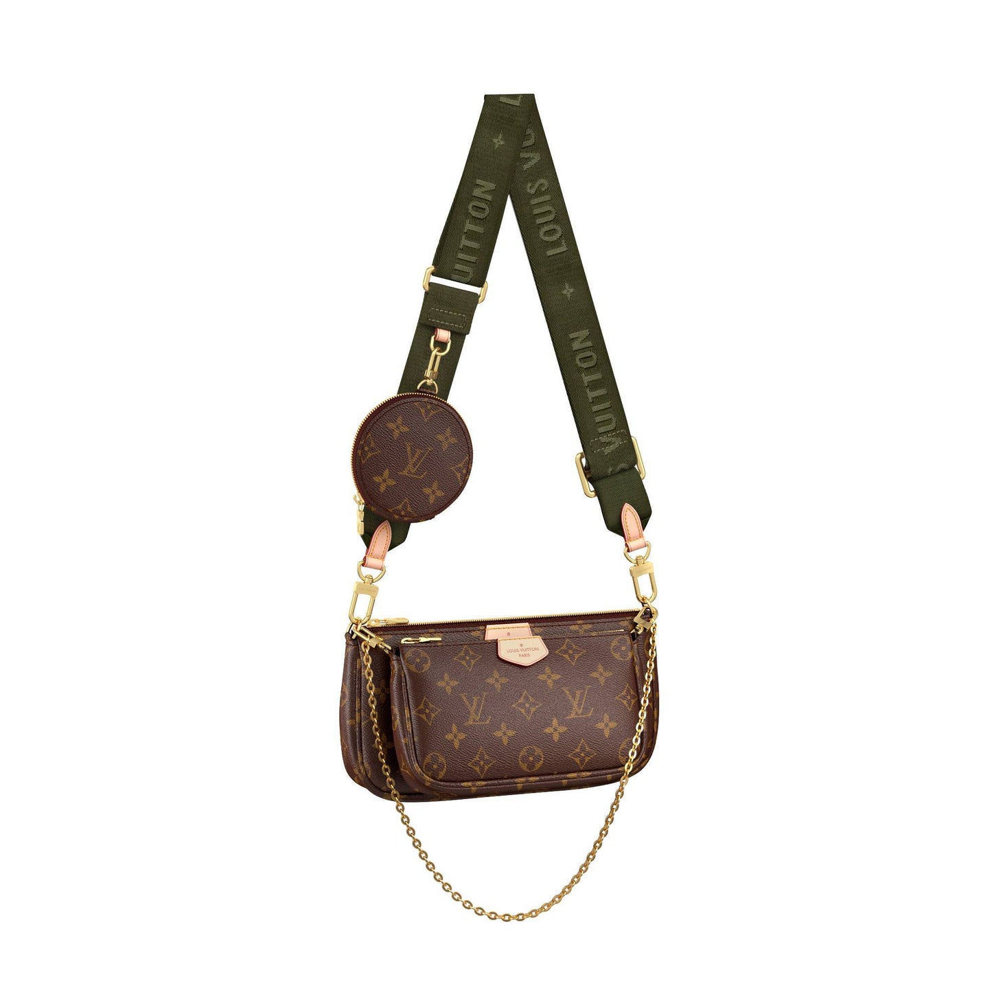 Louis Vuitton Multi Pochette Accessoires Monogram with Khaki Strap