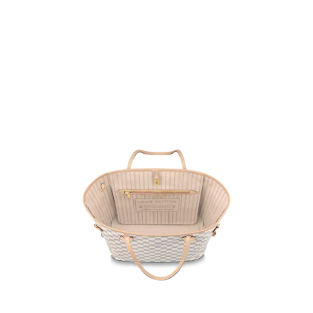 Louis Vuitton Neverfull MM Damier Azur Canvas Beige Tote