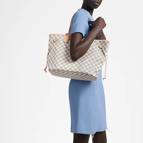 Louis Vuitton Neverfull MM Damier Azur Canvas Beige Tote