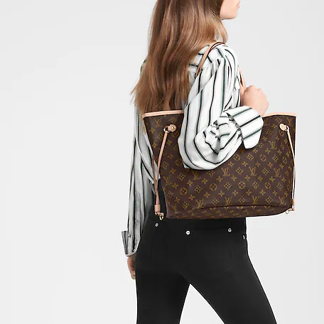 Louis Vuitton Neverfull MM Monogram Canvas Pivoine Pink Tote