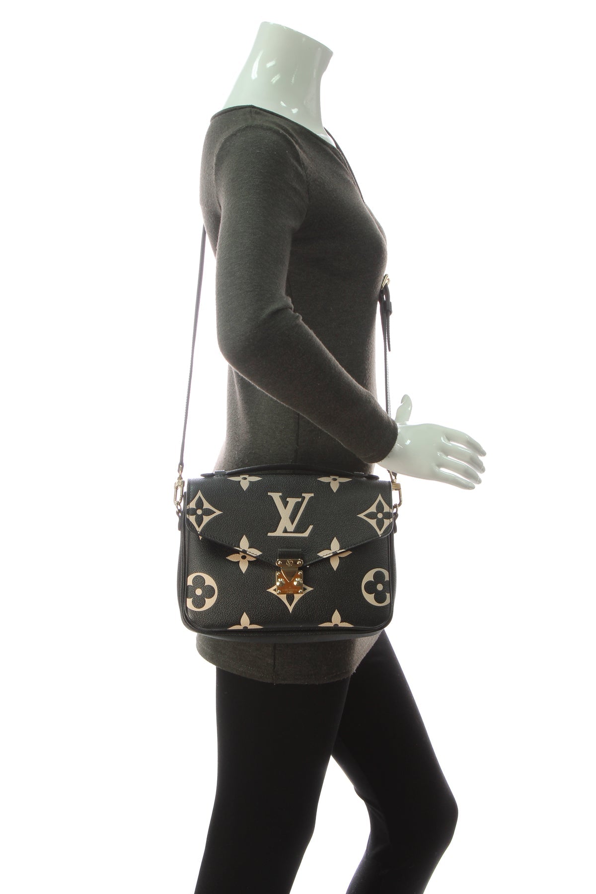 Louis Vuitton Pochette Metis Bicolor Empreinte Black Beige
