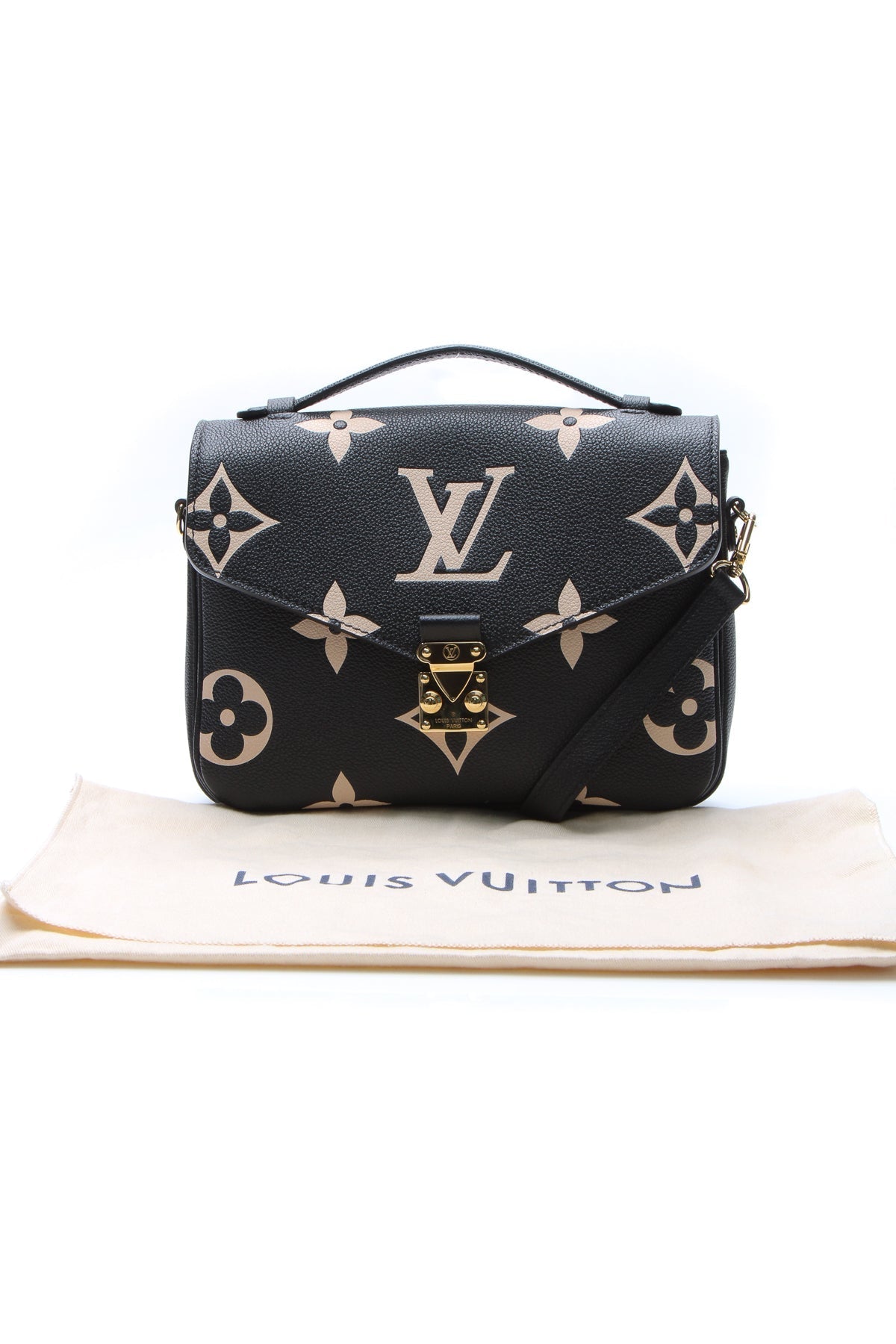 Louis Vuitton Pochette Metis Bicolor Empreinte Black Beige