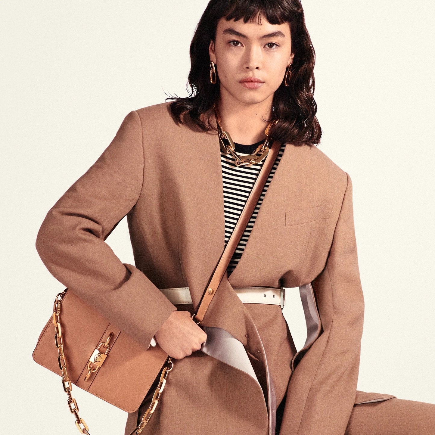 Louis Vuitton Rendez-Vous Calfskin Camel Brown Handbag
