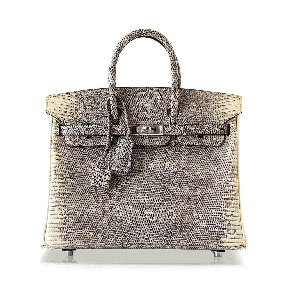 Hermès Birkin 25 Ombre Lizard Bag PHW Crowned Bag