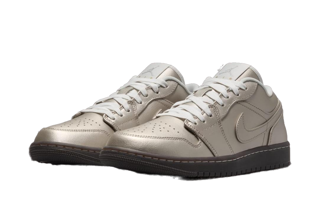 Nike Women's Jordan 1 Low Se Shoes - Metallic Zinc / Summit White / Velvet Brown Nike