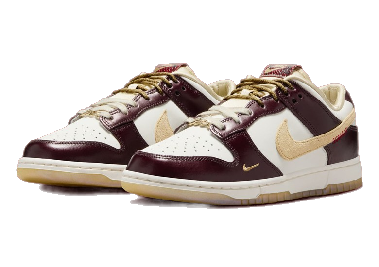 Nike Women's Dunk Low Lx Shoes - Burgundy Crush / Sail / Team Gold / Dark Red Nike