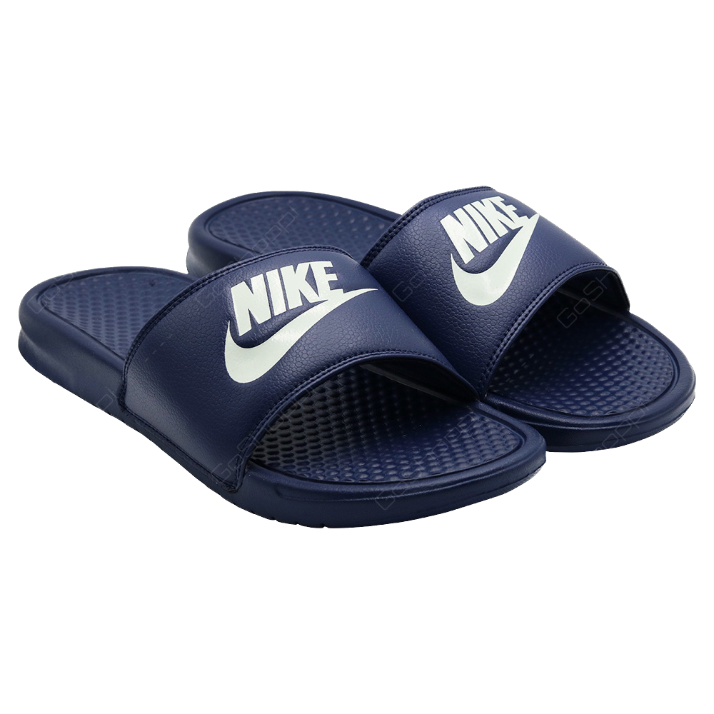 Nike Men's Benassi Jdi Shoes - Midnight Navy / Wind Chill / White Nike