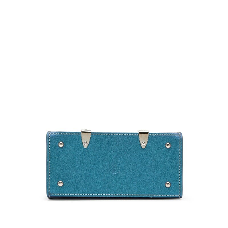 Pearly Blue Goyardine Canvas and Chevroches Calfskin Saïgon Structuré Nano Bag Silver Hardware, 2024 - Crowned Bag