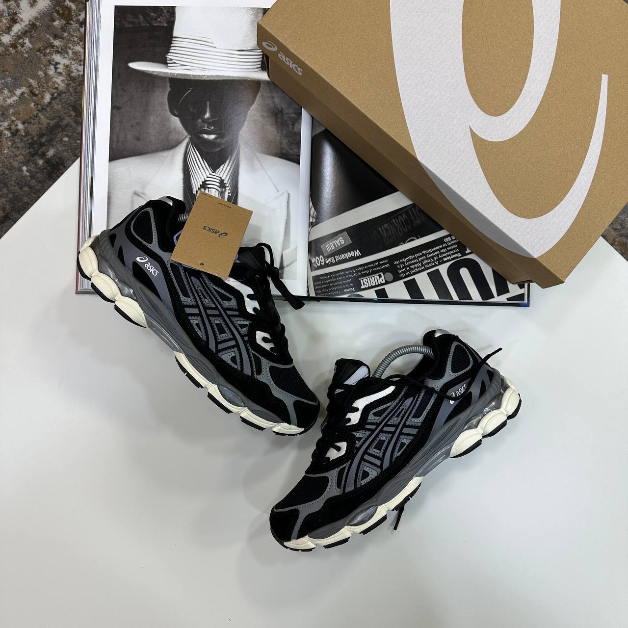 Asics Gel-NYC "Grey/Black" Trainers Men's Reps Sale UK Best Quality AAA Replica