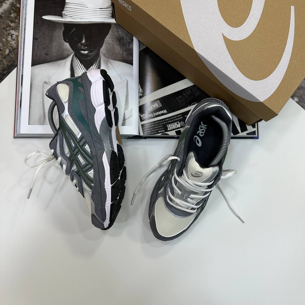 Asics Gel-NYC "Cream Steel Grey" Trainers Men's Reps Sale UK Best Quality AAA Replica