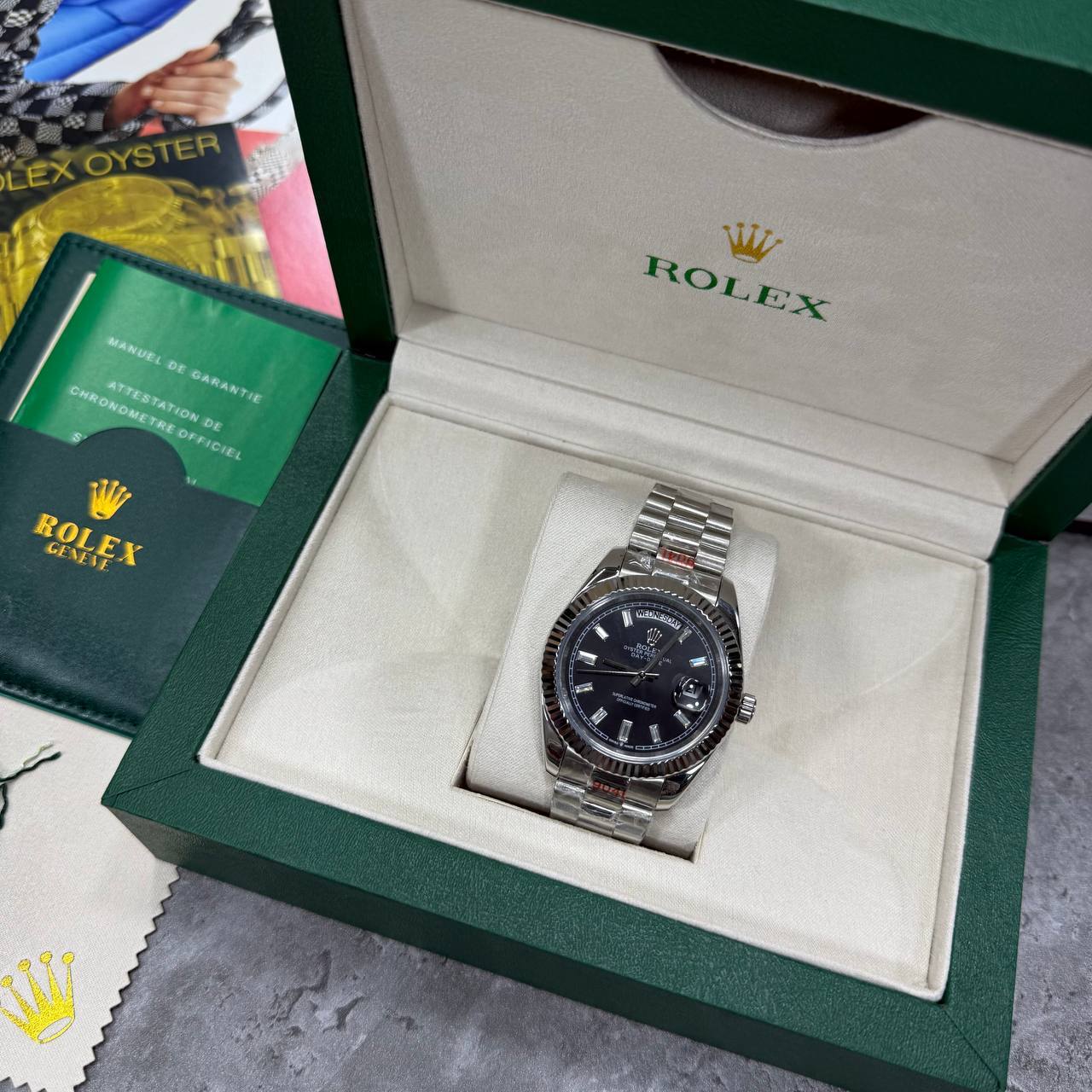 Rolex Day-Date 40 Men's Watches Reference 228236 Black Dial and President Bracelet Reps UK Best Quality AAA Replica