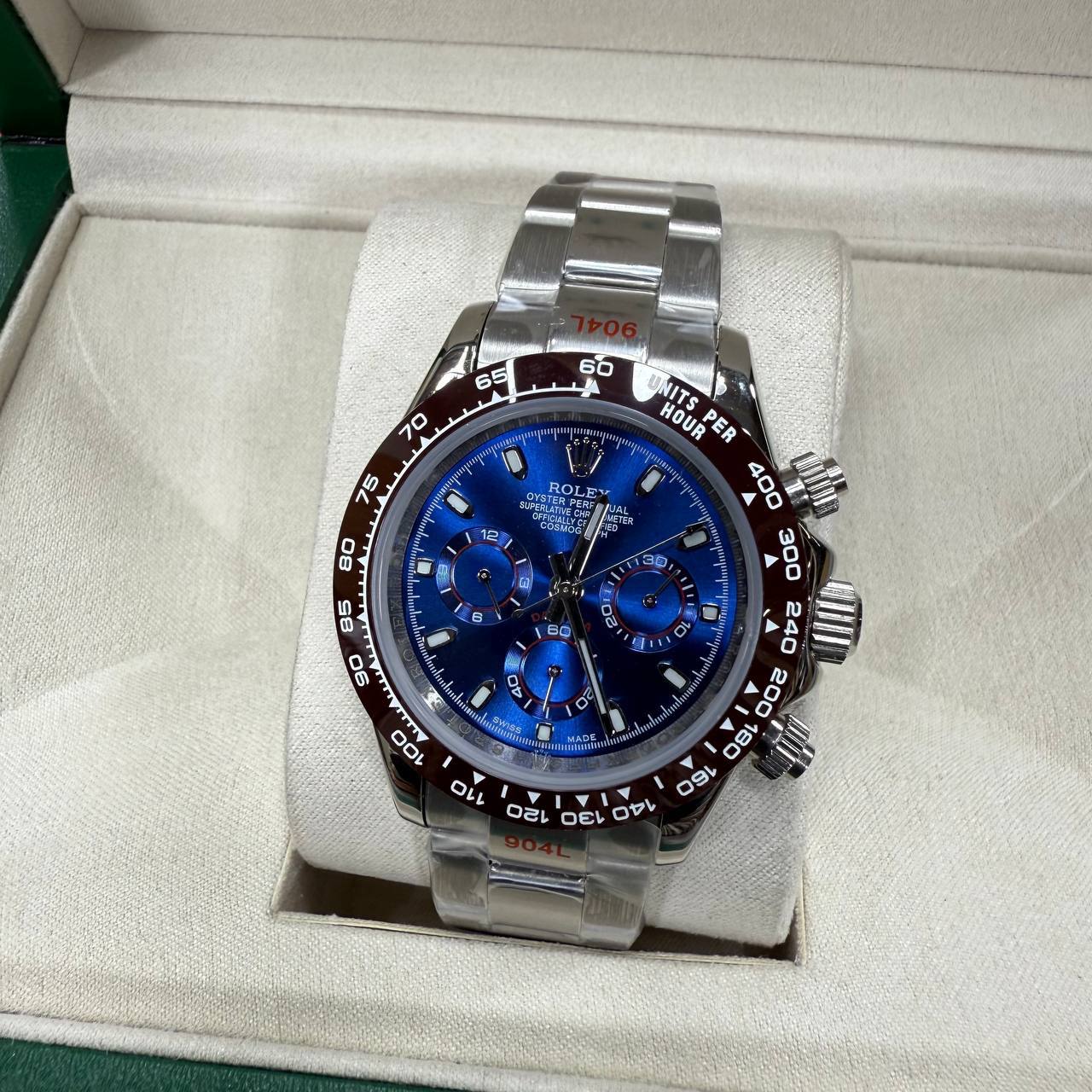 Rolex Daytona Cosmograph Watch Men's Reference 116509 Blue Dial Silver Bracelet Reps UK Best Quality AAA Replica