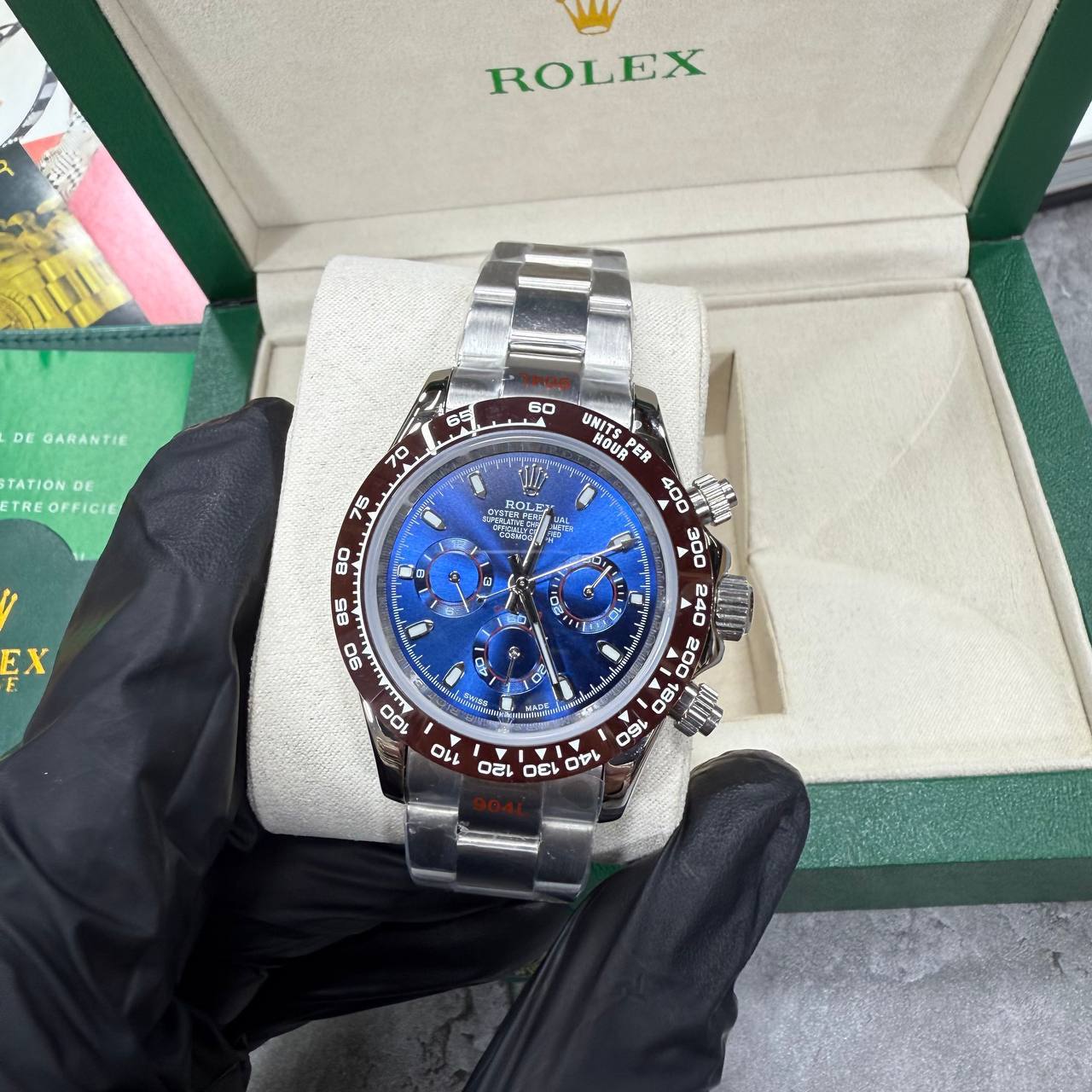 Rolex Daytona Cosmograph Watch Men's Reference 116509 Blue Dial Silver Bracelet Reps UK Best Quality AAA Replica