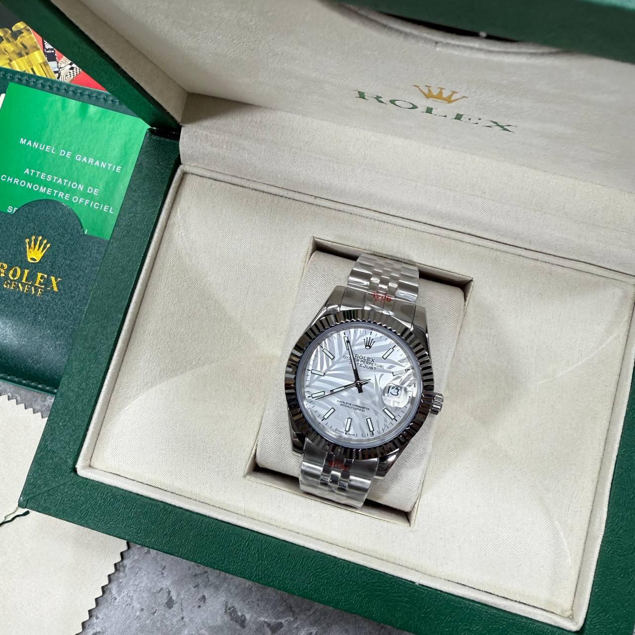 Rolex Datejust 41 Watch Men's Reference 126334 White Palm Motif Dial & Jubilee Bracelet Reps UK Best Quality Reps AAA Replica
