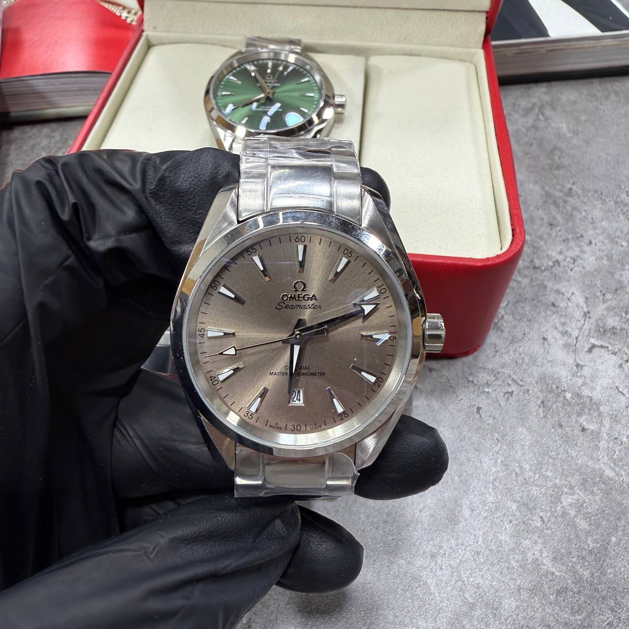 Omega Seamaster Aqua Terra 150M Co-Axial Master Chronometer Sandstone Dial Stainless Steel Men's Watch Reps UK Best Quality AAA Replica