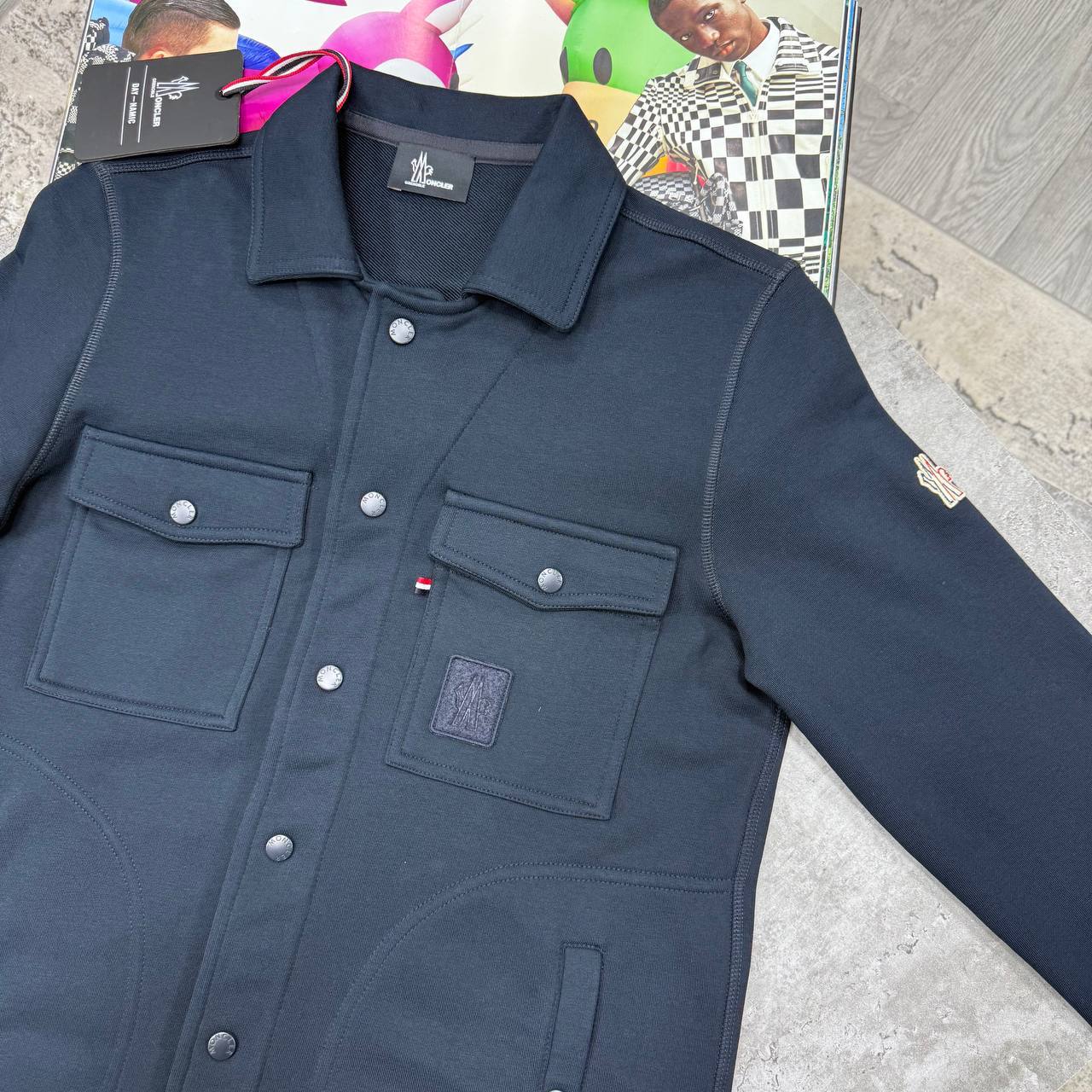 Moncler Double Pocket Collar Style Logo Men's Overshirts in Different Colors Reps UK Best Quality Sale AAA Replica
