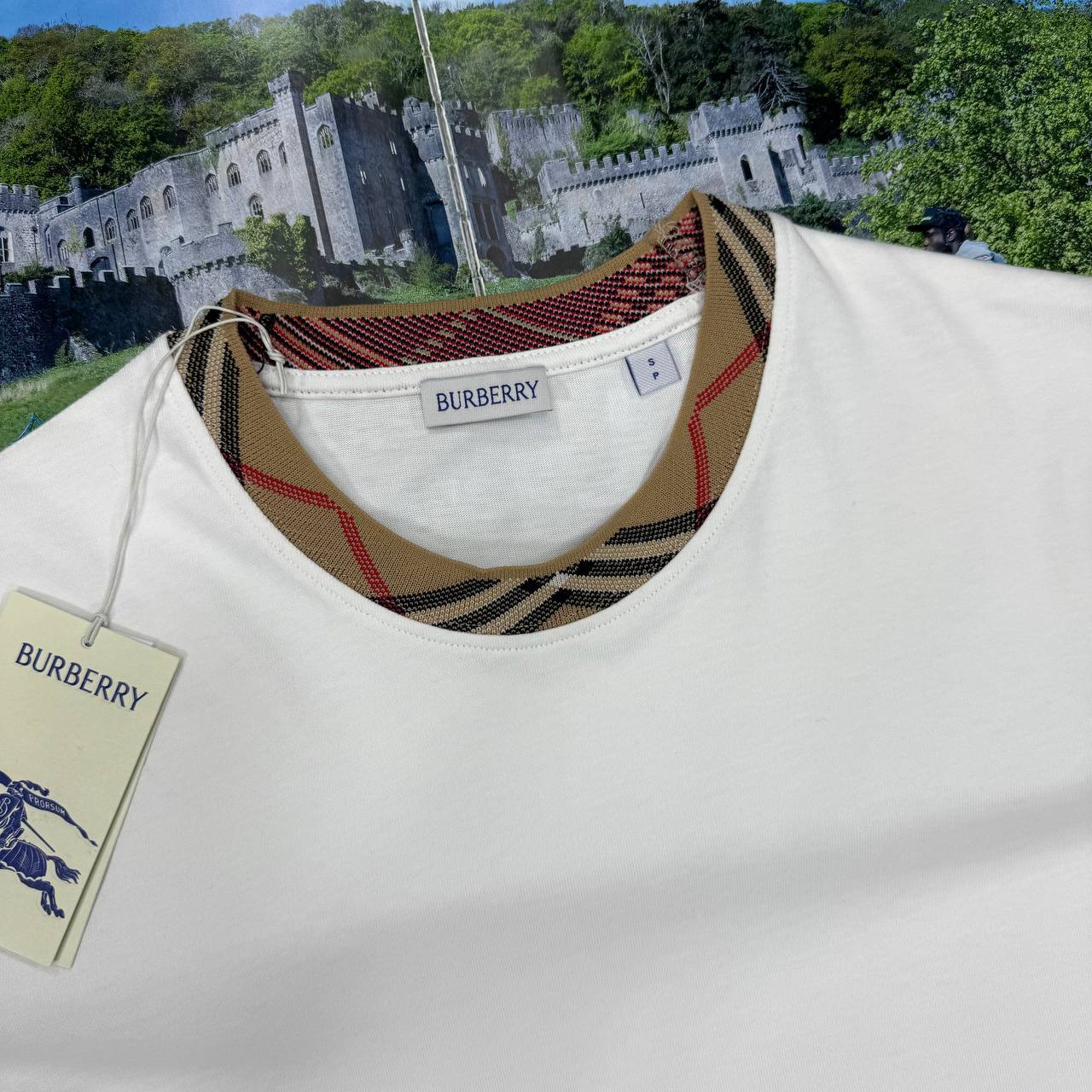Burberry Check Trim Relaxed Fit Cotton T-Shirts Men's Women's in Different Colors Reps UK Best Quality AAA Replica