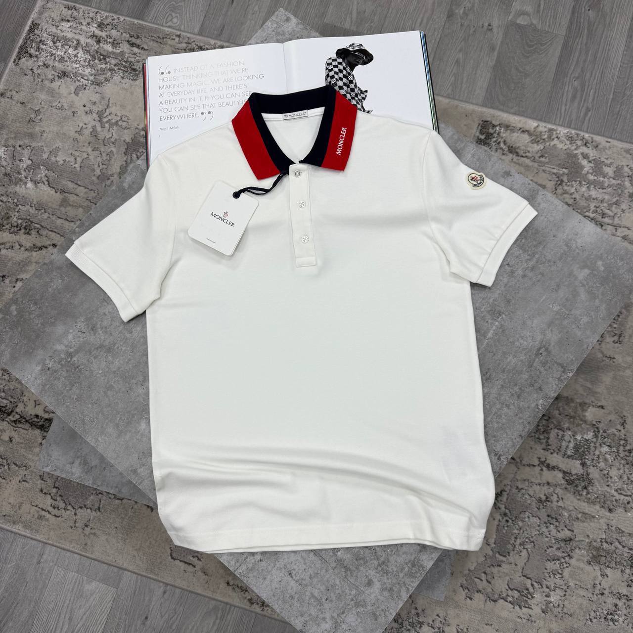 Moncler Logo Patch Cotton Pique Polo Shirts Men's in 2 Colors Reps UK Sale Best Quality AAA Replica